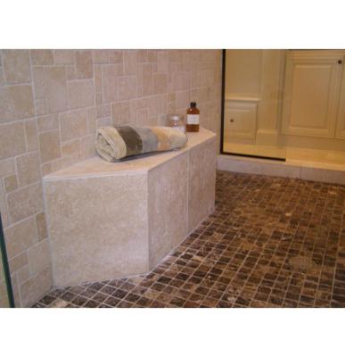 China Ad SLM001 C-T Show promotion! Tumbled Marble Tile Light Coffee Brown Travertine Tile for sale