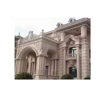 China EUROPEAN OEM Customized Project Beige Lime Stone Wall Cladding Arch Window Decorative Marble Door Frame for sale