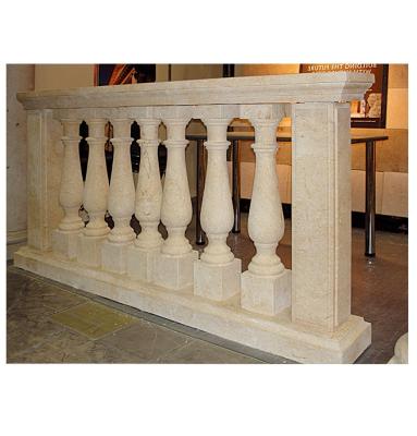 China Stone Pillar MCS251 Beige Stone House Natural Marble Column Decoaration Solid Or White Marble Baluster FIRST By Order Polished 3 Years for sale