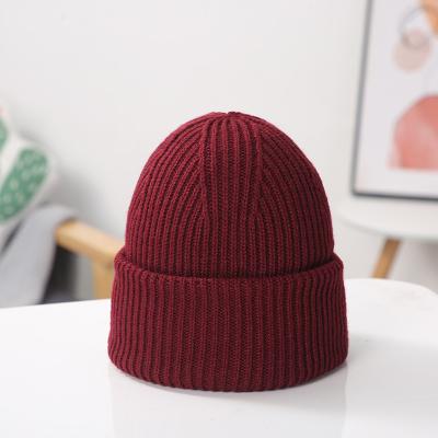 China Fashionable Dome Beanie Hats Logo Knitted Pure Color Winter Light Warm Wool Hat Custom Wholesale COMMON Hat for sale