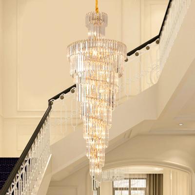 China Factory Outlet Modern Modern Spiral Crystal Led Hotel Lighting Gold Luxury Glass Chandelier Lights for sale