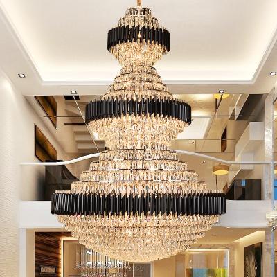 China Contemporary Black Crystal Chandelier On Sale Luxury Modern China Factory Hotel LED Large for sale