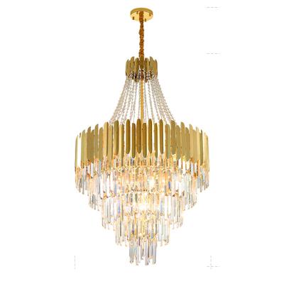 China Modern Hotel High Quality Attic Modern Villa Staircase Lights Outdoor Lighting Luxury Crystal Chandelier for sale