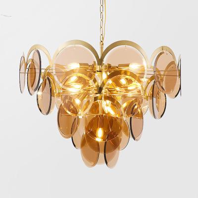 China Contemporary Most Popular Italian Style Large Foyer Light Modern Luxury Glass Pendant Chandelier for sale