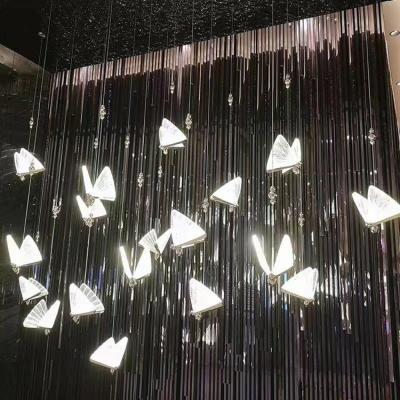 China Creative Modern Simple Modern Luxury Led Pendant Lamp Acrylic Industrial Butterfly Fairy Lights for sale