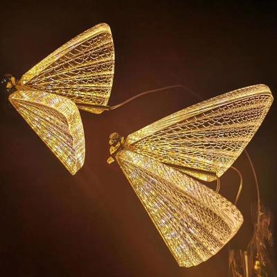 China Modern Contemporary Simple Stylish Kids Room Butterfly Decor Led Ceiling Chandelier Dining Room Acrylic Hanging Light for sale