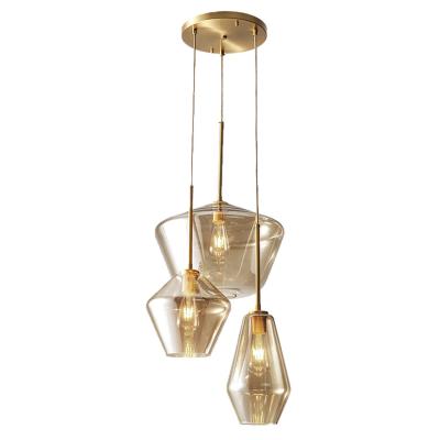 China China Factory Industrial High Grade Energy Saving Modern Metal E27 Glass Pendant Light for sale