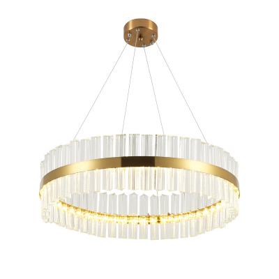 China Modern luxury round glass prism k9 modern fashion energy saving led pendant light for sale