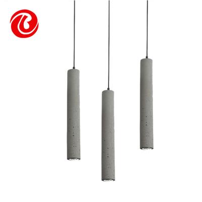 China New Good Quality Dining Room Home Lobby Shopping Mall Light Modern Concrete Cylindrical Pendant Lamp for sale