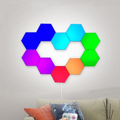 China Modern Manufacturer Stylish Creative Hexagon Mass Decorative Modular RGB LED Touch Sensitive Night Lights Indoor Wall Lamp DIY for sale