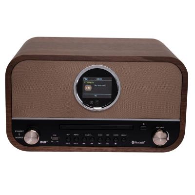 China High Quality Wooden Home Radio DAB+/FM Radio with CD USB MP3 WMA Bluetooth All in 1 Home Audio for sale