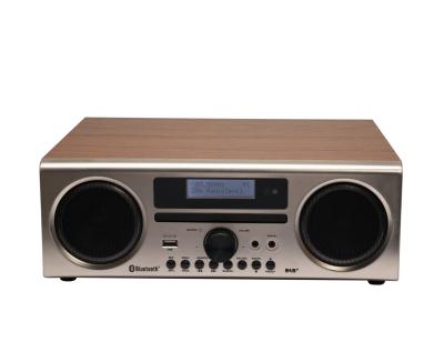 China Retro Wooden Home Radio Hot Selling Turntable Stereo Speaker Radio With Bluetooth CD USB DAB Remote Control for sale