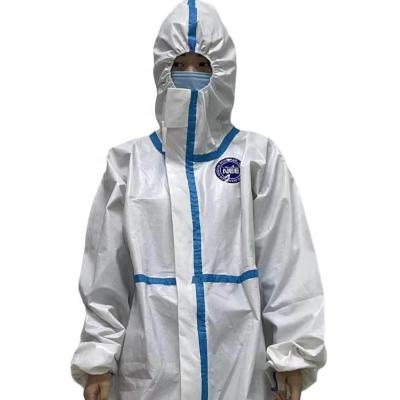 China Coverall BBN Medical Non-Surgical Isolation Gowns Protective Clothing PP Nonwoven Turn-tie With PE Film EN13795 for sale