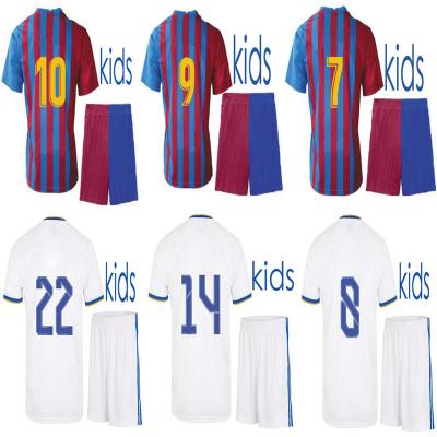 China Shirts & Main 2021 2022 kids kits soccer jersey soccer shirts KROOS MODRIC CASEMIRO RONALDO ISCO GRIEZMANN SUÁREZ MESSI for sale