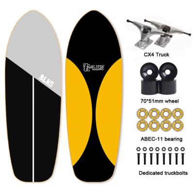 China Custom Truck CX4 Adult Glider Skateboard Fish Surfboard Skate Deck Canadian 7-Ply Maple Surf Skate Board Set for sale