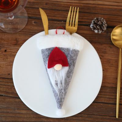 China Fabric Scandinavian Santa Gnome Christmas Knife Fork Cover Bag for Holiday Xmas Party Dinner Tableware Christmas Decoration Hat for sale