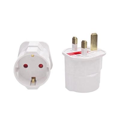 China UK UK standard underground 3pin plug size charging quality to EU 2pin adapter power plug for sale