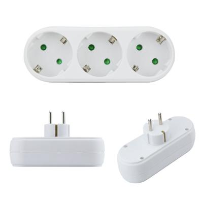 China Residential/Multipurpose 3way 250V 3500w 10A/16A Extended Smart Eu Plug Socket Converter for sale