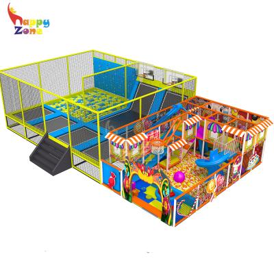 China Large Trampoline Trampoline Park Commercial Indoor Complete Solution Playgrounds Soft Play Set With Trampoline For Kids for sale