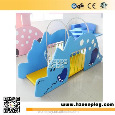 China Cartoon Design Fitness Triceratops 6month+ Soft Play Equipment Soft Bridge For Kids Soft Play Center for sale