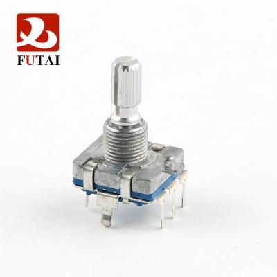 China Futai EC16 Series 16mm Height Type Car Audio Metal Incremental Shaft Rotary Encoder With Switch And Bushing for sale