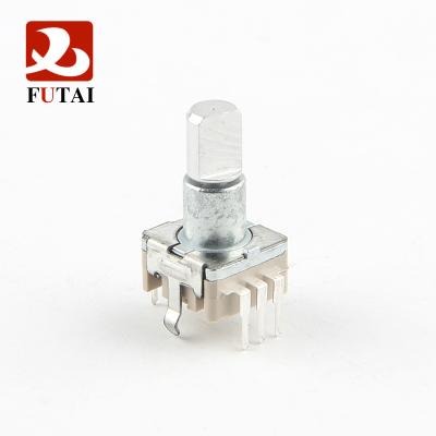 China Car Futai EC11 Case Series 11mm Height Thick Type Metal Vertical Incremental Axis Quadrature Rotary Encoder With Switch And Ring for sale