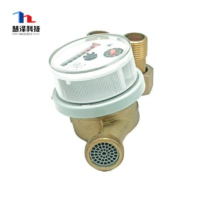 China Brass Water Meter Small Size Screw Flow Meter Jet Water Meter For Single Housing for sale