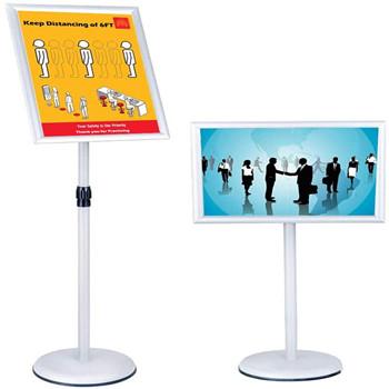 China Vertical Propaganda Display Rack Office Floor Billboard Sign Board Billboard Display Rack Aluminum Alloy Sign Holder Board for sale