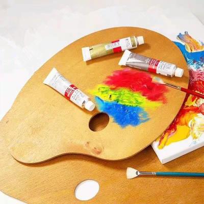 China Kids Smooth Polishing Flats Mini Wooden Painting Palette Best Price Top Quality Paint Palettes From Pandraw for sale