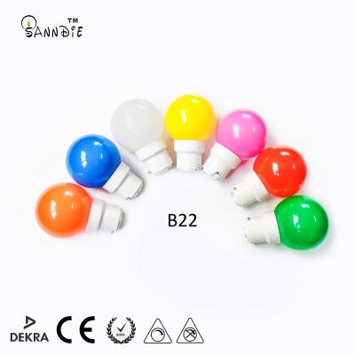 China Outdoor decoration LED G45 B22 bulbs Christmas Decorations colorful Light Bulbs Outdoor waterproof multi colors bulbs for parties decoration for sale