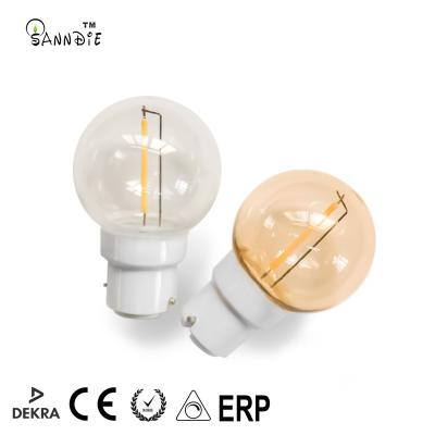 China Outdoor decoration Led filament bulb decorative  240v B22 custom filament bulb G45 plastic festoon bulb filament for outerdoor string light for sale