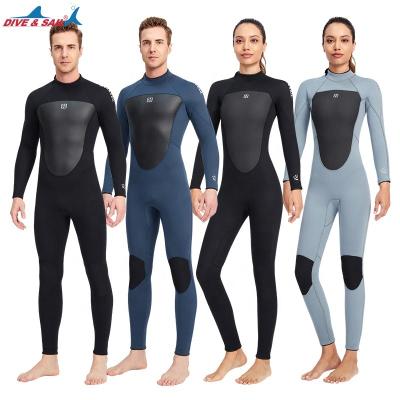 China 2022 Antibacterial New Neoprene Surfing Wetsuit 3mm Wetsuits One Piece Long Sleeve Zipper Swimsuit Shark Skin Back Diving Wetsuit for sale