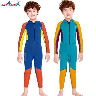 China Kids Spring 2.5mm Diving Suit Chest Zipper Neoprene Full Antibacterial Wetsuit Children To Keep Warm One Piece Wetsuits UV Protection Swimwear for sale