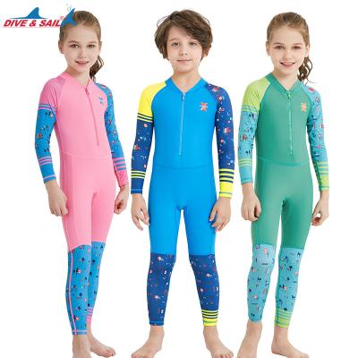 China Factory Wholesale Plus Size Kids Swimwear Printed Swimwear Full Body Long Sleeve Kids Swimwear Rash Guard Beach Wear Snorkeling Swimwear for sale