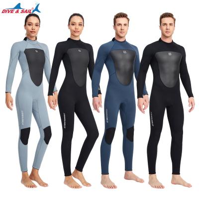 China Antibacterial Neoprene Fabric Smooth Shark Skin Long Sleeve Snorkeling Surfing Shark Skin Backwater One Piece Zipper Suit Wetsuit For Women Men for sale