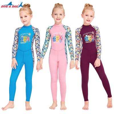 China Promotional Plus Youth Baby Size Rashguard Backzip Protection One Piece Dive Sail Wetsuit UV Swimwear For Kids Swimming for sale