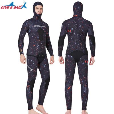 China Flex Two Pieces Body Suit Superb 7mm Thick Antibacterial With Hood Smooth Skin Neoprene Surf Rubber Cells Hooded Open Swimwear for sale