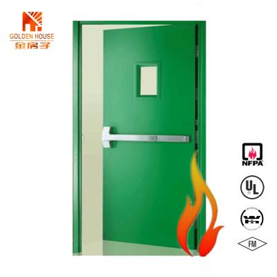 China Modern American Standard Single Leaf Fire Rated Exit Door With Panic Bar for sale