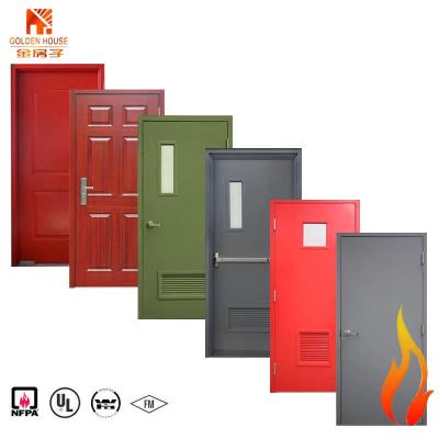 China Modern Painting 180min FM UL Steel Fire Rated Door Galvanized Hollow Metal Flush Firedoor for sale