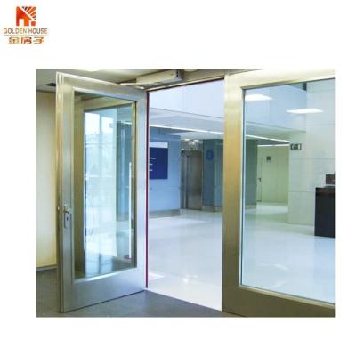 China 60 Minute Pure American Steel Frame Fire Resistant Glass Modern Powder Coated Doors for sale