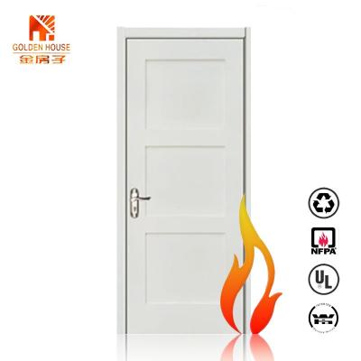 China Hotel Modern Fire Rated Wh INTERTEK Door Frame Main Entrance Door Wood Design for sale