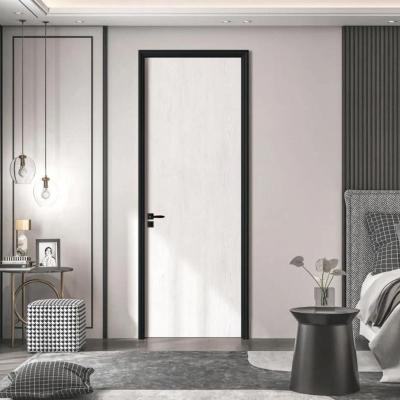 China Modern Wood Door Solid Room Interior White Wooden Door For Apartment for sale