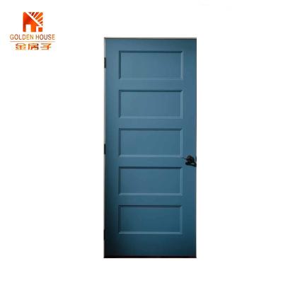 China GH Modern MDF Room 5 Factory Made Panel Engineered Solid Wood Door for sale