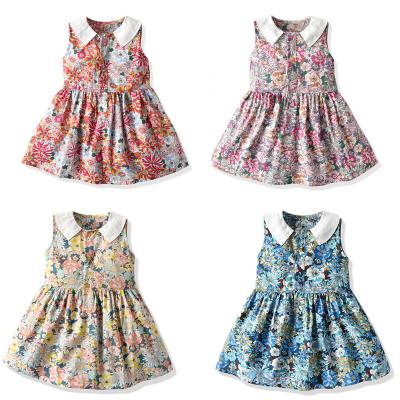 China The summer girls' princess washable sleeveless skirt European and American children's skirts cute pastoral girls dress for sale