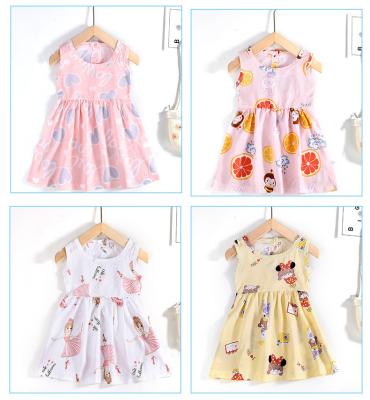 China Girls Cotton Skirts Summer Children's Clothing Washable Silk Baby Dresses Princess Tops Skirts Dresses Wholesale Tank for sale