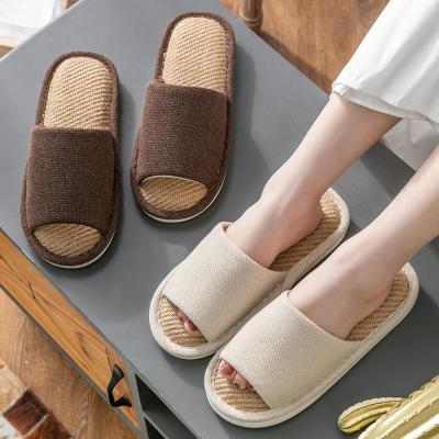 China Fashion Trend Japanese Style Canvas Slippers Home Indoor Cotton Floor Four Seasons Guests And Non-slip Mute Couples Canvas Slippers for sale