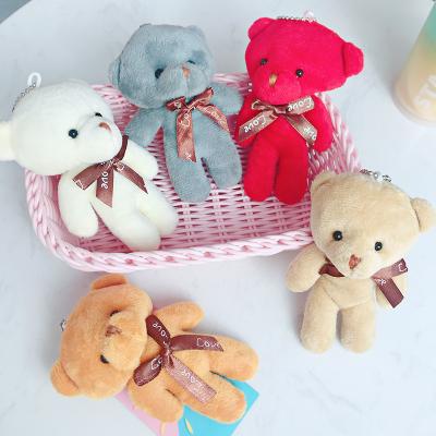 China Cute Metal Pendant Plush Siamese Bear Bear Doll Key Chain Bear Doll Manufacturer Multicolor for sale