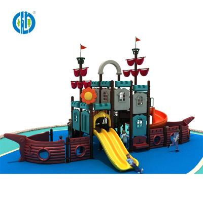 China Anti-UV Custom Boat Style Outdoor Pirate Style Play Equipment Plastic Slide Playground For Kids for sale