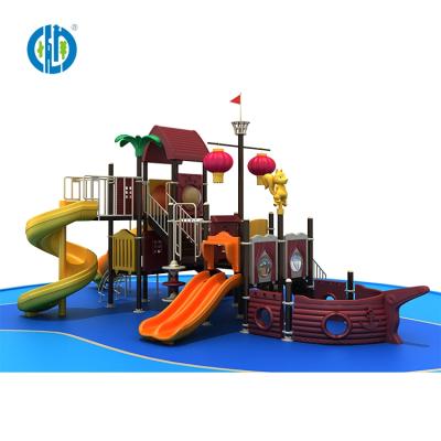 China Anti-UV Outdoor Plastic Playground Kids Boat Type Tube Slide Installation Park Equipment for sale