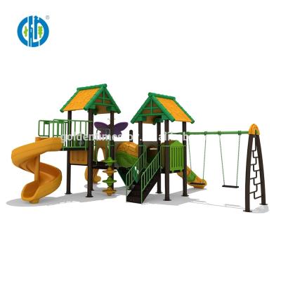 China Anti-UV Plastic Playground Swing And Slide Outdoor Kids Amusement Game Equipment for sale